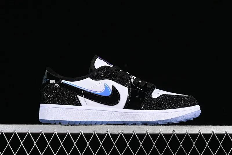 All categories Air Jordan Jordan series basketball shoes Air Jordan 1 Low G version pure original Air Jordan 1 Low Golf AJ1 Joe 1 new golf version laser patent leather black double hook FZ4159-100